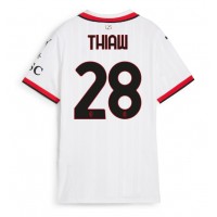 Camiseta AC Milan Malick Thiaw #28 Segunda Equipación Replica 2024-25 para mujer mangas cortas